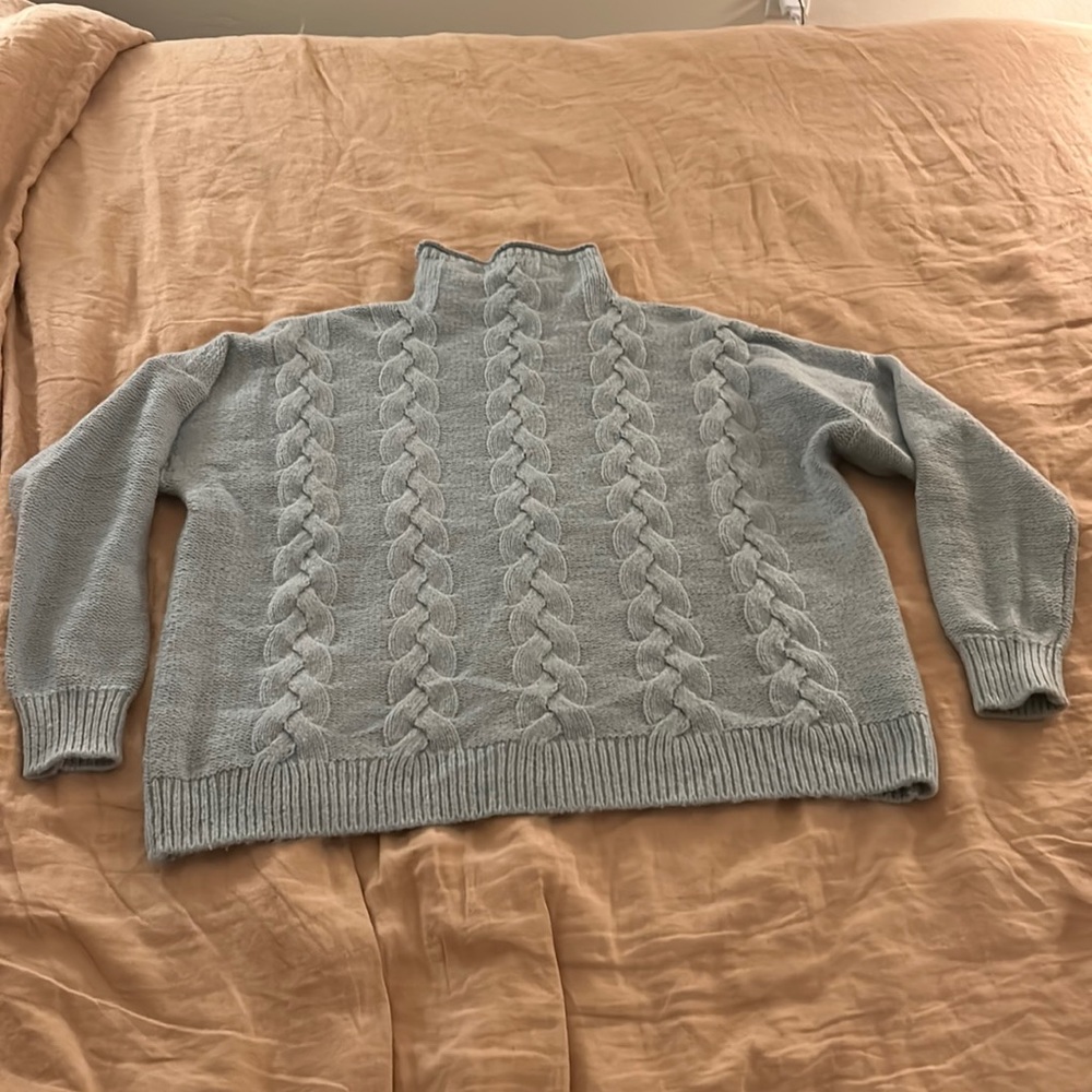 Madewell Grenville Cableknit Mockneck Sweater